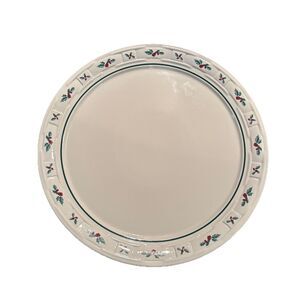 Longaberger Pottery Serving / Chop Platter Holly Berry Christmas 14" Discontinue